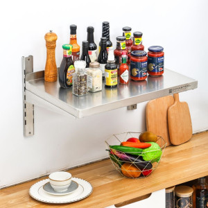 Estante de Pared en Acero Inoxidable sobre Cremalleras - L 600 x P 400 mm - Dynasteel