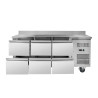 Mesa Refrigerada Positiva con Respaldo - 6 Cajones - Dynasteel