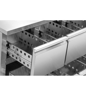 Mesa Refrigerada Positiva con Respaldo - 6 Cajones - Dynasteel