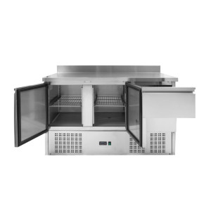 Mesa Refrigerada Positiva con Respaldo - 2 Puertas y 2 Cajones GN 1/2 - Dynasteel