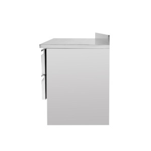 Mesa Refrigerada Positiva con Respaldo - 2 Puertas y 2 Cajones GN 1/2 - Dynasteel