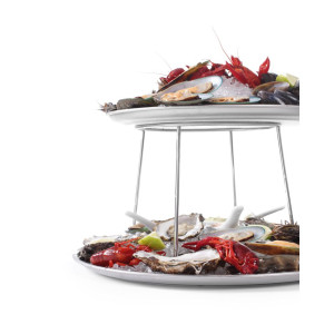 Soporte para bandejas de mariscos + 2 bandejas