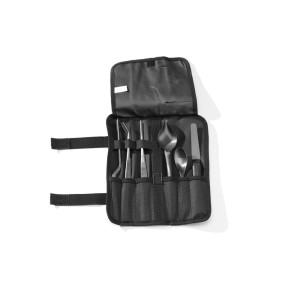 Set de 6 Utensilios de Cocina Negro HENDI | Herramientas ergonómicas de acero inoxidable y recubrimiento negro | Ideal para serv