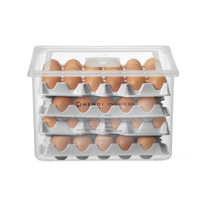 Caja de huevos OVOBOX 120 HENDI - Almacenamiento eficiente de huevos