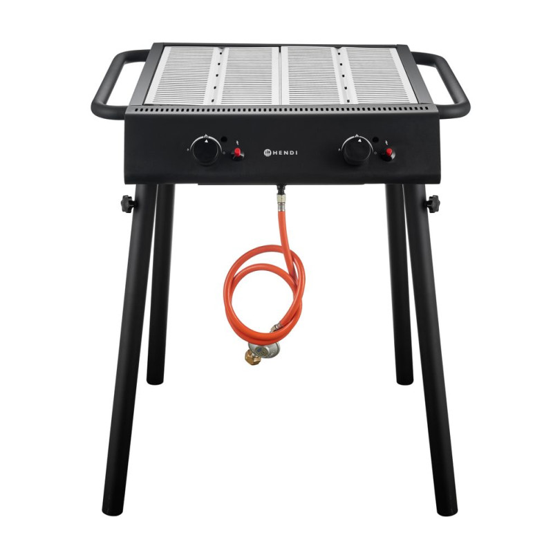 Barbacoa de gas Grill - Negro HENDI | Rendimiento óptimo, parrilladas memorables