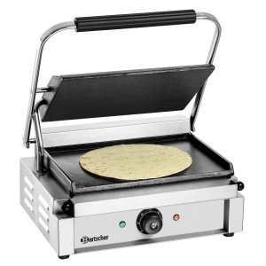 Grill de contacto Panini 1G Bartscher - Placas lisas para snacks suculentos