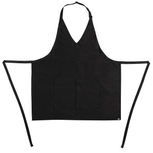 Delantal de camarero cuello en V negro de polialgodón 838 x 698 mm - Whites Chefs Clothing - Fourniresto