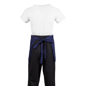 Delantal de camarero corto azul marino de polialgodón 373 x 750 mm - Whites Chefs Clothing - Fourniresto