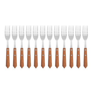 Meat Fork with Wooden Handle 200 mm - Set of 12 - Olympia - Fourniresto