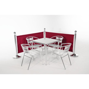 Barrera de tela roja con barras y fijaciones - Bolero - Fourniresto