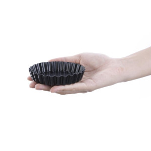 Molde para tartaletas canelé antiadherente con fondo desmontable de 10 cm - Juego de 3 - Vogue - Fourniresto