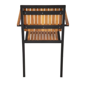 Sillones de Acero y Acacia - Lote de 4 - Bolero - Fourniresto