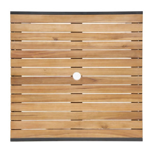 Mesa Cuadrada de Acero y Acacia 80 cm - Bolero - Fourniresto