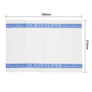 Paño de lino para secar vasos - Azul - L 762 x P 508 mm - Vogue