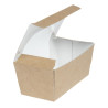 Cajas de pastel rectangulares compostables de papel kraft con ventana - Lote de 500 - Colpac