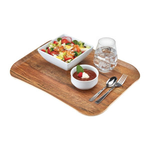 Tablero de poliéster Century con aspecto de madera de roble marrón - 330 x 430 mm - Cambro - Fourniresto