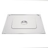 Tapa de acero inoxidable doble - GN 2/1 acero inoxidable - Vogue - Fourniresto