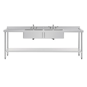 Fregadero de acero inoxidable - L 2400 x P 600 mm - Vogue