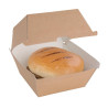 Pequeñas cajas de hamburguesas compostables de 112 mm - Lote de 150 Kraft Fiesta