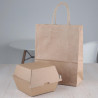 Pequeñas cajas de hamburguesas compostables de 112 mm - Lote de 150 Kraft Fiesta