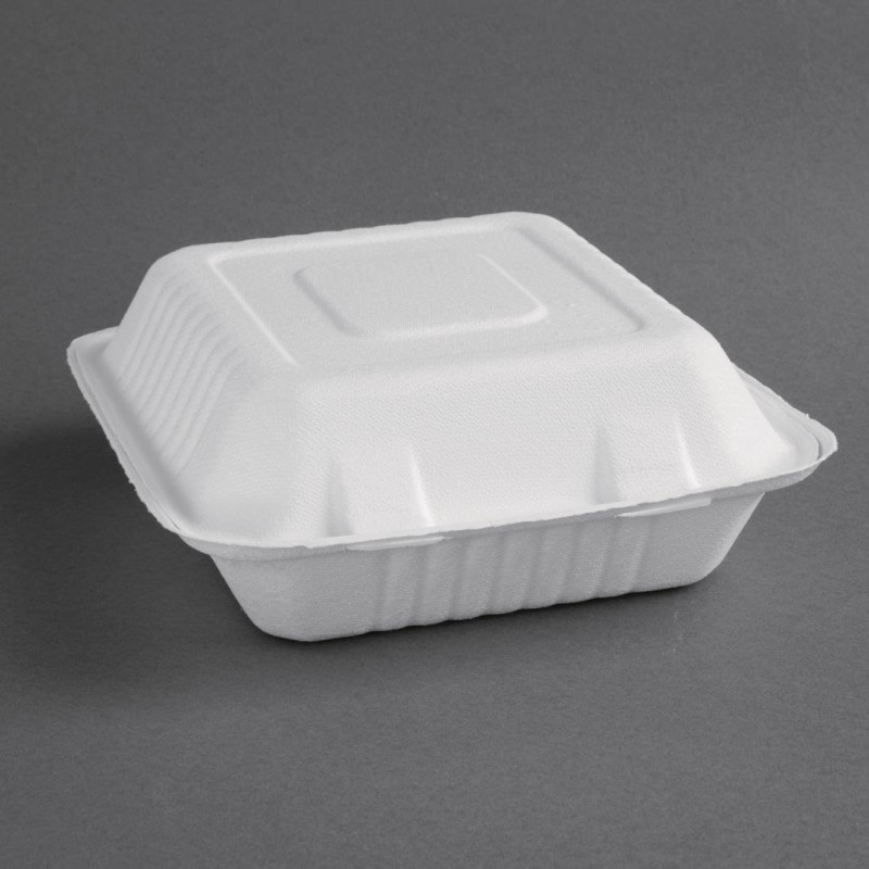 Cajas compostables de bagazo de caña de azúcar de 223 mm - Lote de 200, ecológicas