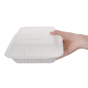 Cajas compostables de bagazo de caña de azúcar de 223 mm - Lote de 200, ecológicas