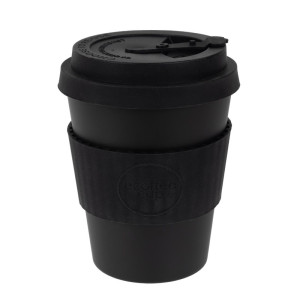 Vaso reutilizable de bambú negro de 340 ml: práctico y ecológico