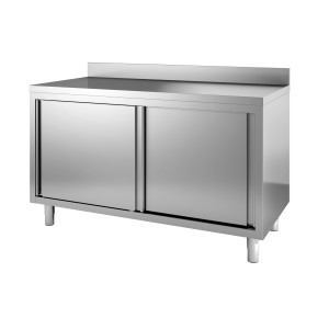 Mueble Inox Bajo con Respaldo - 2 Puertas | CombiSteel 2000x600