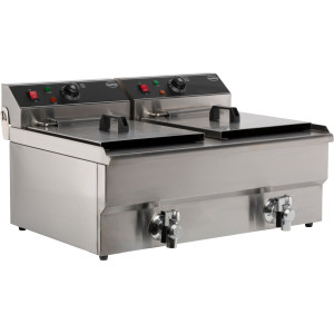 Freidora Eléctrica de Sobremesa - 2 x 10 L - CombiSteel – Freidora Pro 10 000 W & 20 L