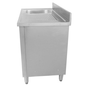 Mueble Fregadero 1 Cubeta con Respaldo y 3 Cajones - 1200 x 600 mm - Cubeta a la Izquierda - Dynasteel