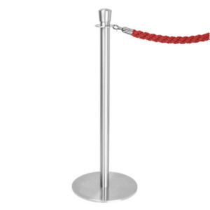 Poteau d'Accueil Base Plate Inox Brossé - Lote de 2 - Bolero