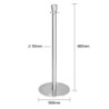 Poteau d'Accueil Base Plate Inox Brossé - Lote de 2 - Bolero