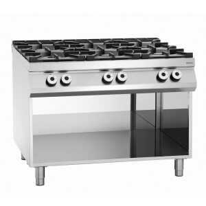 Cocina de 6 fuegos vivos serie 900 - Base abierta de la marca Bartscher