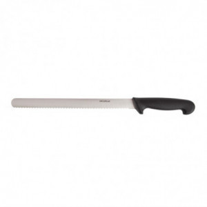Cuchillo de trinchar dentado negro hoja de 30,5 cm - Hygiplas - Fourniresto