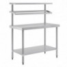 Gran mesa de preparación de acero inoxidable con soporte para bandejas GN 1800 x 600 mm - Vogue - Fourniresto