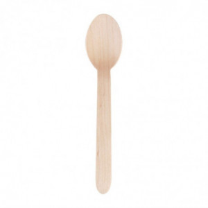 Cuchara de postre de madera biodegradable 166 mm - Paquete de 100 - Fiesta Green - Fourniresto