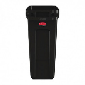 Contenedor de reciclaje con conductos de ventilación negro de 60 L - Rubbermaid - Fourniresto