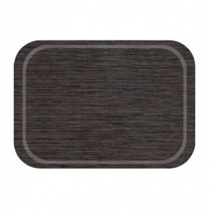 Bandejade servicio antideslizante de wengué en melamina 375 x 265 mm - Roltex - Fourniresto