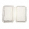 Cajas de comida de bagazo con tapa abatible - L 228mm - Paquete de 200 - Vegware
