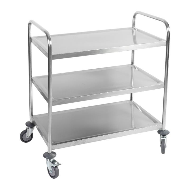 Carro de acero inoxidable de 3 estantes Dynasteel - Robusto y funcional para profesionales de la restauración
