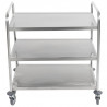 Carro de acero inoxidable de 3 estantes Dynasteel - Robusto y funcional para profesionales de la restauración
