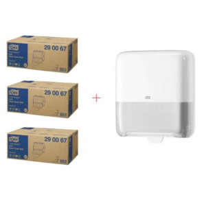 Pack de inicio Distribuidor para Toallas de Mano Blancas y Rollos de Toallas de Mano Suaves Advanced